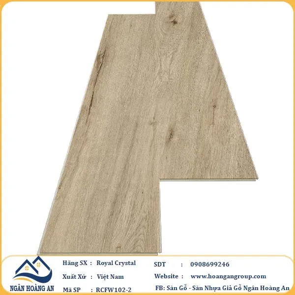 Sàn Đá Công Nghệ Giả Gỗ Hèm Khóa SPC Royal Crystal RCFW102-2 (S02)